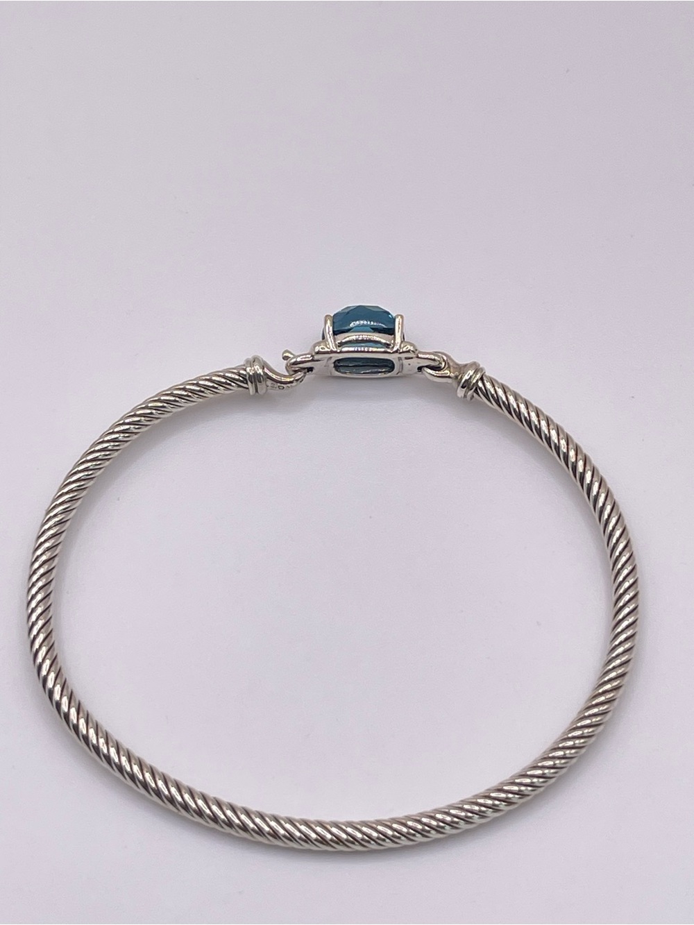 David Yurman Petite Wheaton Bracelet with Hampton Blue Topaz and Diamonds - Picture 7 of 13